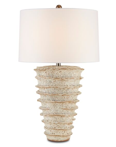 Salima 1-Light Table Lamp in White Moss