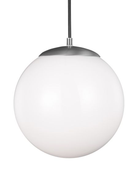 Visual Comfort Studio Leo - Hanging Globe 13" Pendant Light in Satin Aluminum