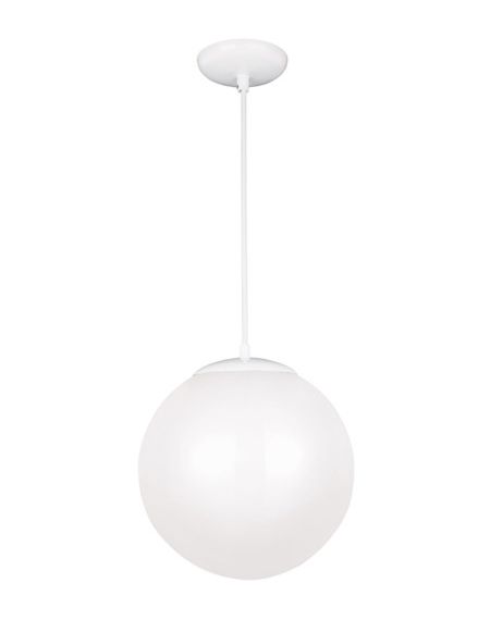 Visual Comfort Studio Leo Hanging Globe Large Pendant Light in White