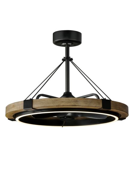 Timber 1-Light LED Fandelight in Driftwood with Black