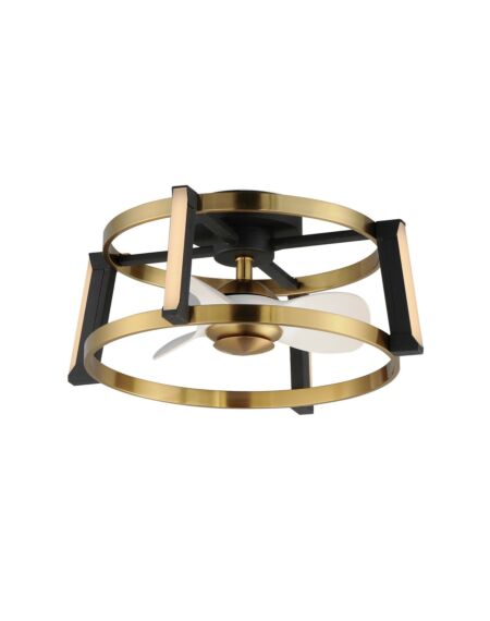 Darling 4-Light LED Fandelight in Black with Natural Aged Brass