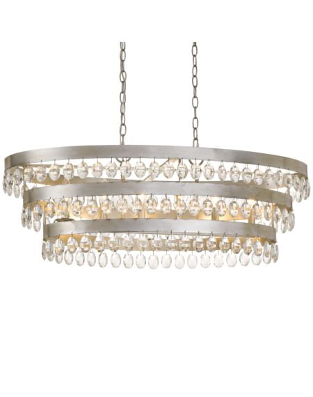 Crystorama Perla 6 Light 13 Inch Transitional Chandelier in Antique Silver with Clear Hand Cut Crystals