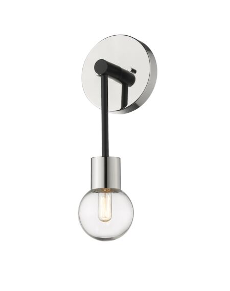 Z-Lite Neutra 1-Light Wall Sconce In Matte Black With Polished Nickel