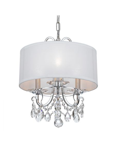 Crystorama Othello 3 Light 15 Inch Mini Chandelier in Polished Chrome with Clear Swarovski Strass Crystals