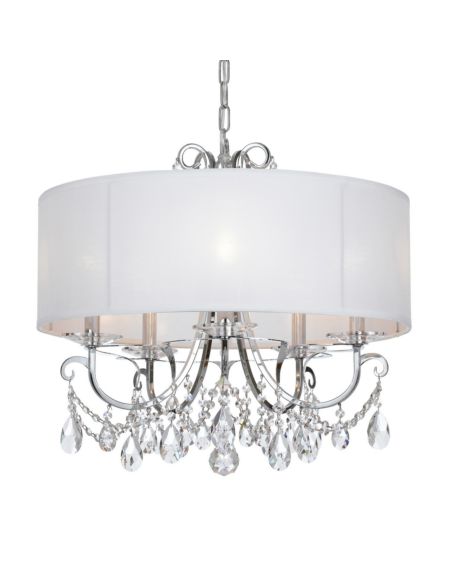Crystorama Othello 5 Light 26 Inch Modern Chandelier in Polished Chrome with Clear Swarovski Strass Crystals