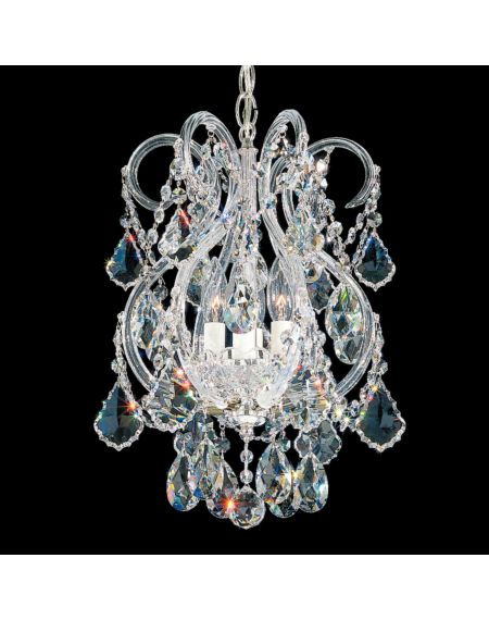 Olde World 4-Light Chandelier in Silver with Clear Crystals From Swarovski Crystals