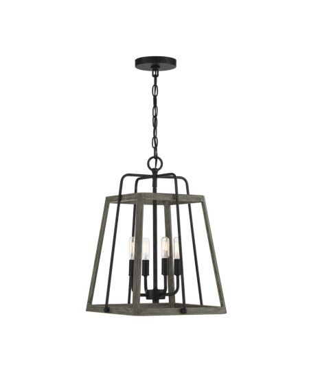 Hasting 4-Light Pendant in Noblewood with Iron