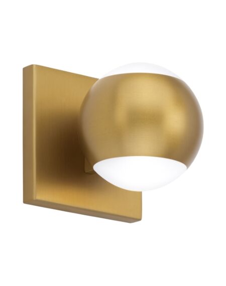Oko 1-Light 4.50"H LED Bathroom Vanity Light in Aged Brass