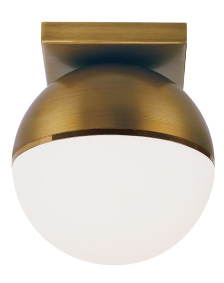 Visual Comfort Modern Akova 2700K LED 7" Ceiling Light in Aged Brass/Bright Brass