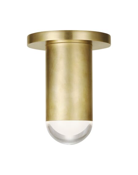 Ebell 1-Light 5.70"H LED Flush Mount in Natural Brass