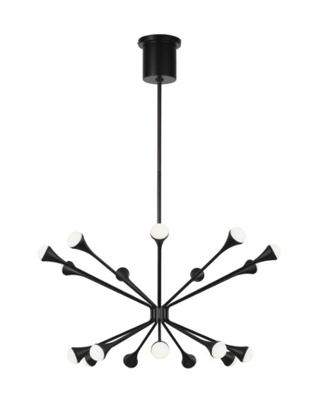 Lody 18-Light LED Chandelier in Matte Black
