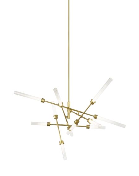 Linger 12-Light LED Chandelier in Natural Brass