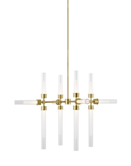 Linger 12-Light LED Chandelier in Natural Brass