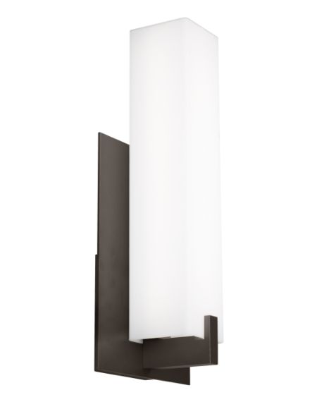 Visual Comfort Modern Cosmo 19" Outdoor Wall Light in Bronze and White Acrylic