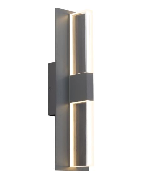 Visual Comfort Modern Lyft 19" Outdoor Wall Light in Charcoal