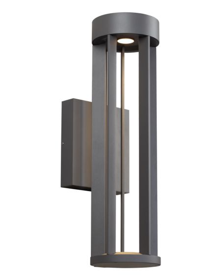 Visual Comfort Modern Turbo 18" Outdoor Wall Light in Charcoal