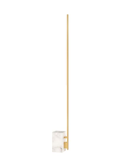 Klee 1-Light 70.00"H LED Table Lamp in Natural Brass with White Marble