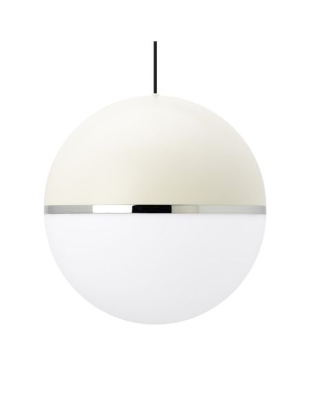 Visual Comfort Modern Akova Pendant Light in White and Chrome