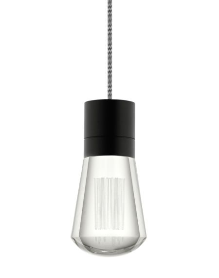 Visual Comfort Modern Alva 2200K LED 4" Pendant Light in Black and Black/White