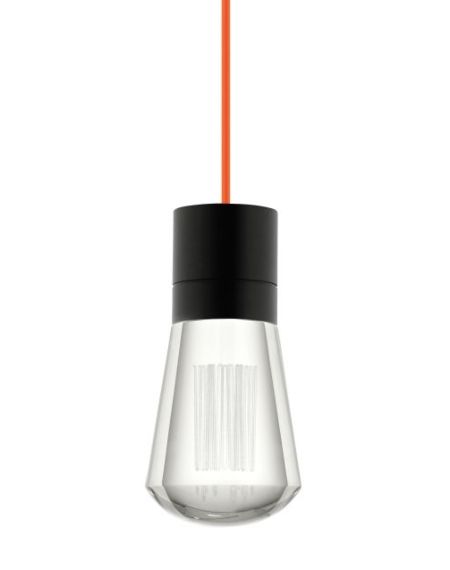 Visual Comfort Modern Alva 2200K LED 4" Pendant Light in Black and Orange