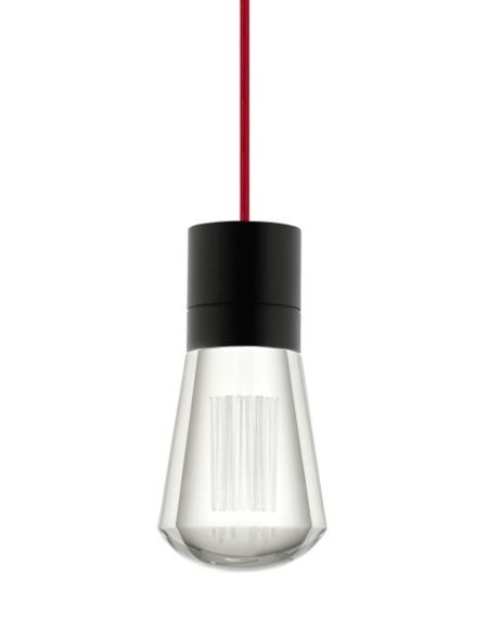 Visual Comfort Modern Alva 2200K LED 4" Pendant Light in Black and Red