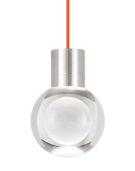 Visual Comfort Modern Mina 3000K LED 8" Pendant Light in Satin Nickel and Clear