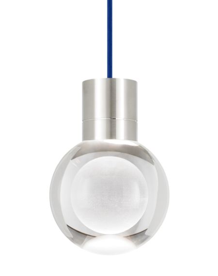 Visual Comfort Modern Mina 3000K LED 8" Pendant Light in Satin Nickel and Clear