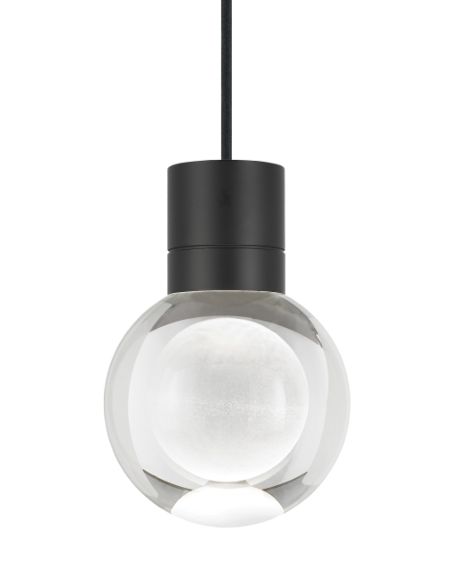 Visual Comfort Modern Mina 3000K LED 8" Pendant Light in Black and Clear