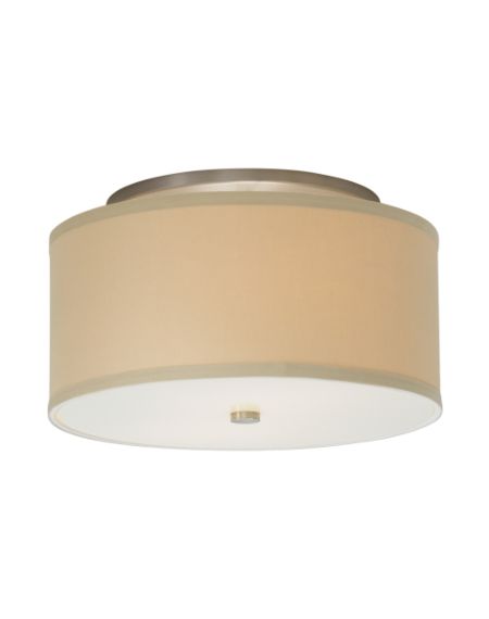 Visual Comfort Modern Mulberry 3000K LED 20" Ceiling Light in Satin Nickel and Desert Clay