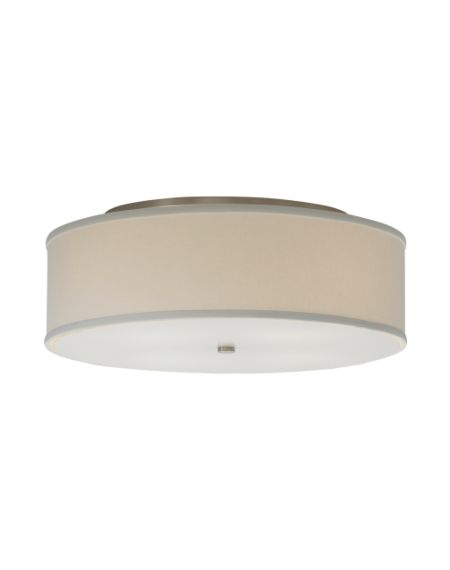Visual Comfort Modern Mulberry 3000K LED 13" Ceiling Light in Satin Nickel and White