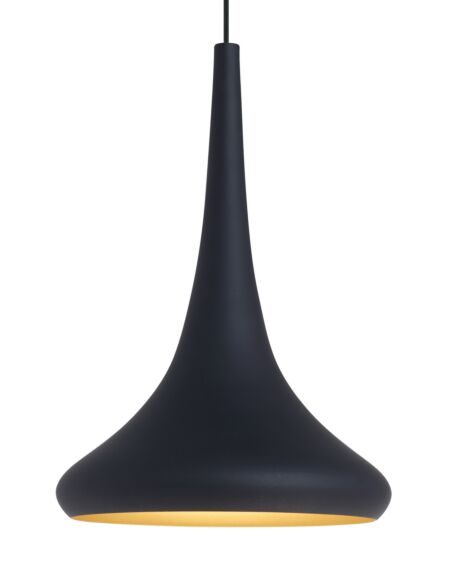 Noema 1-Light Pendant in Black with Gold