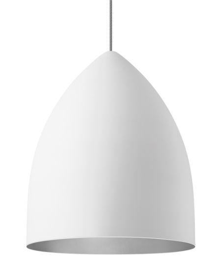 Visual Comfort Modern Signal 2700K LED 20" Pendant Light in Rubberized White/Platinum