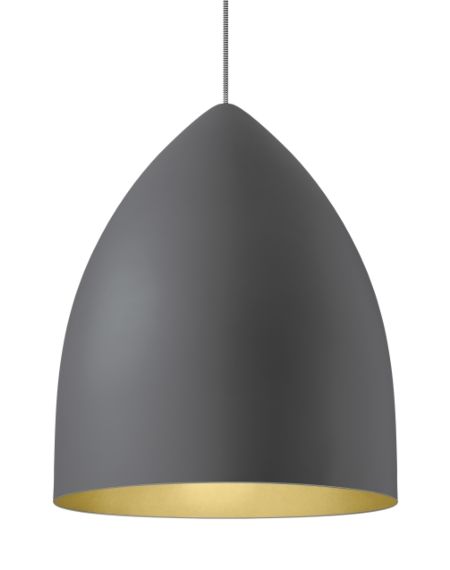 Visual Comfort Modern Signal 20" Pendant Light in Rubberized Gray/Gold