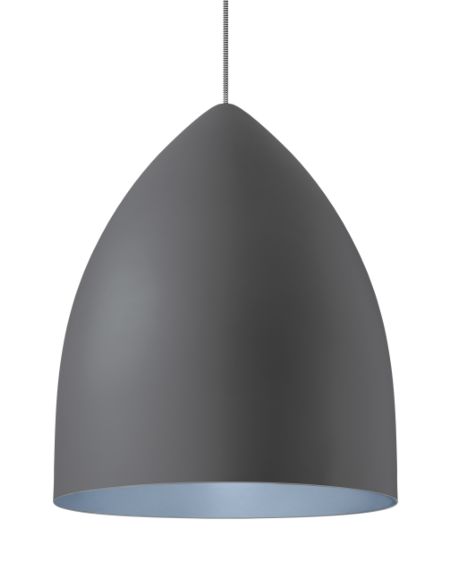 Visual Comfort Modern Signal 2700K LED 20" Pendant Light in Rubberized Gray/Blue