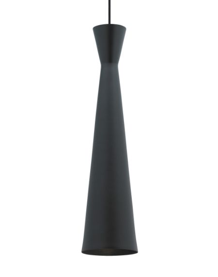 Visual Comfort Modern Windsor 3000K LED 18" Pendant Light in Black and Black