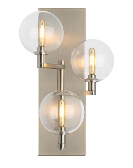 Visual Comfort Modern Gambit 18" Wall Sconce in Satin Nickel and Clear