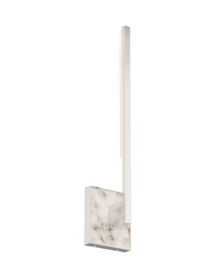 Klee 1-Light 19.50"H LED Wall Sconce in Polished Nickel with White Marble