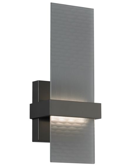 Visual Comfort Modern Mura 3000K LED 13" Wall Sconce in Antique Bronze and Smoke Glass