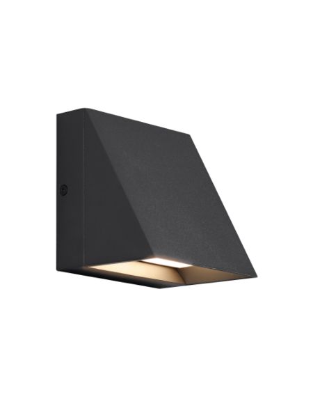 Visual Comfort Modern Pitch LED 5" Outdoor Wall Light in Black