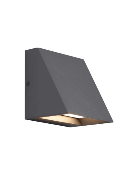 Visual Comfort Modern Pitch LED 5" Outdoor Wall Light in Charcoal