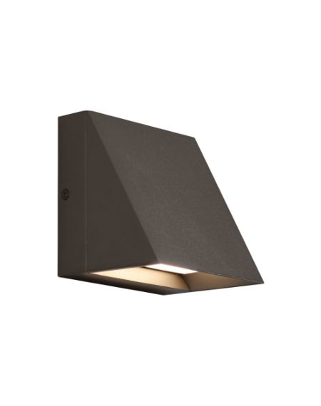 Visual Comfort Modern Pitch 3000K LED 5" Outdoor Wall Light in Bronze