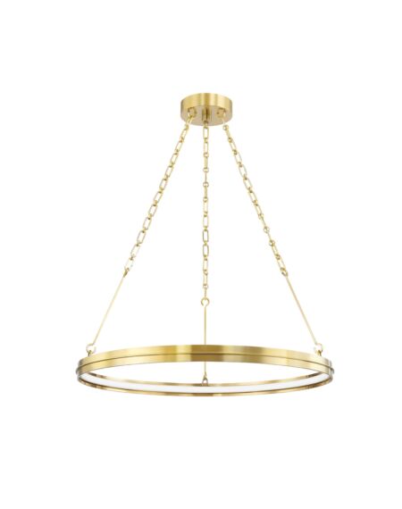 Rosendale 1-Light LED Chandelier in Aged Brass