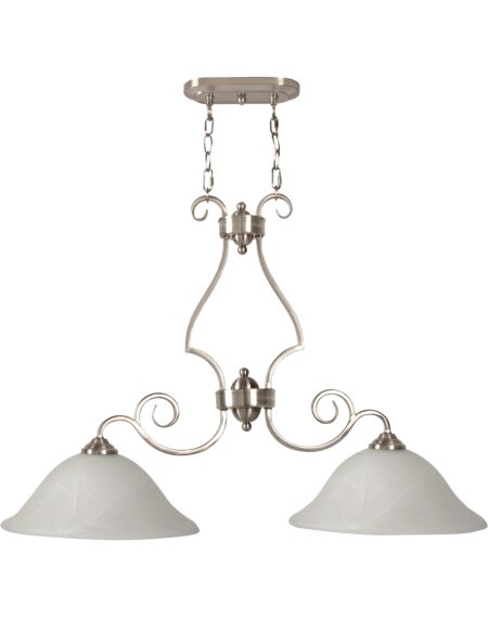 Craftmade Cecilia 2-Light 13" Kitchen Island Light in Brushed Polished Nickel