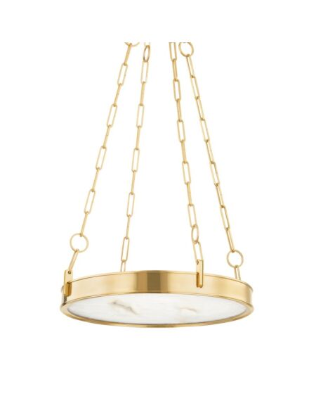 Kirby 1-Light LED Chandelier in Aged Brass
