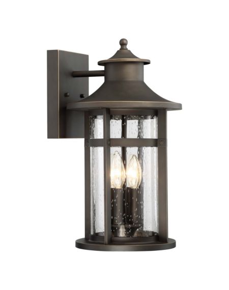 The Great Outdoors Highland Ridge 4 Light 18 Inch Outdoor Wall Light in Oil Rubbed Bronze with Gold High