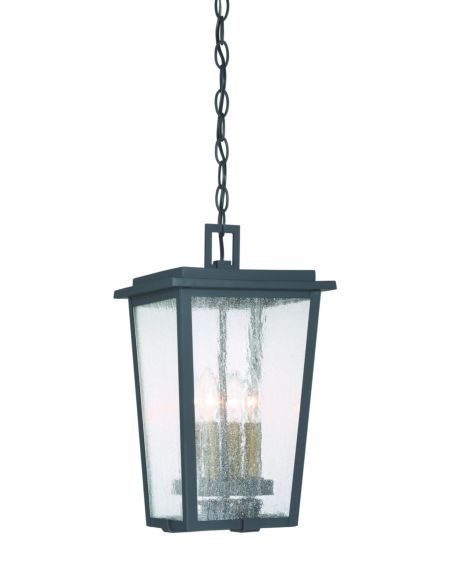  Cantebury  Transitional Outdoor Hanging Light in Black With Gold