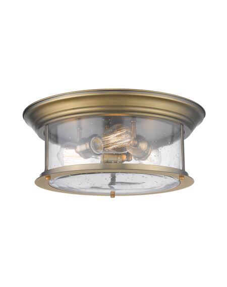 Z-Lite Sonna 3-Light Flush Mount Ceiling Light In Heritage Brass