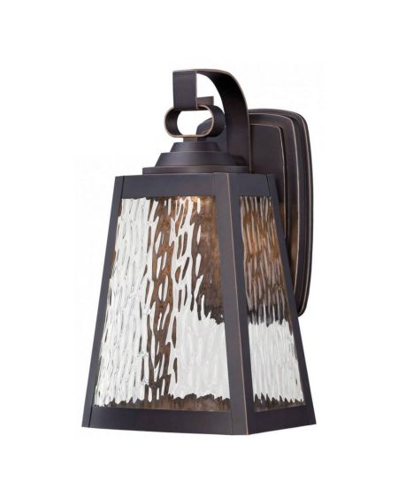 The Great Outdoors Talera 13 Inch Outdoor Wall Light in Oil Rubbed Bronze with Gold Highlights