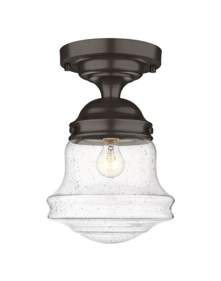 Z-Lite Vaughn 1-Light Flush Mount Ceiling Light In Bronze