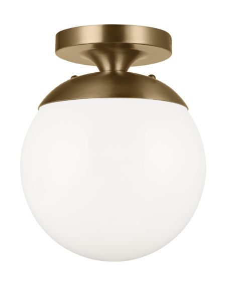 Visual Comfort Studio Leo - Hanging Globe LED Ceiling Light in Satin Brass